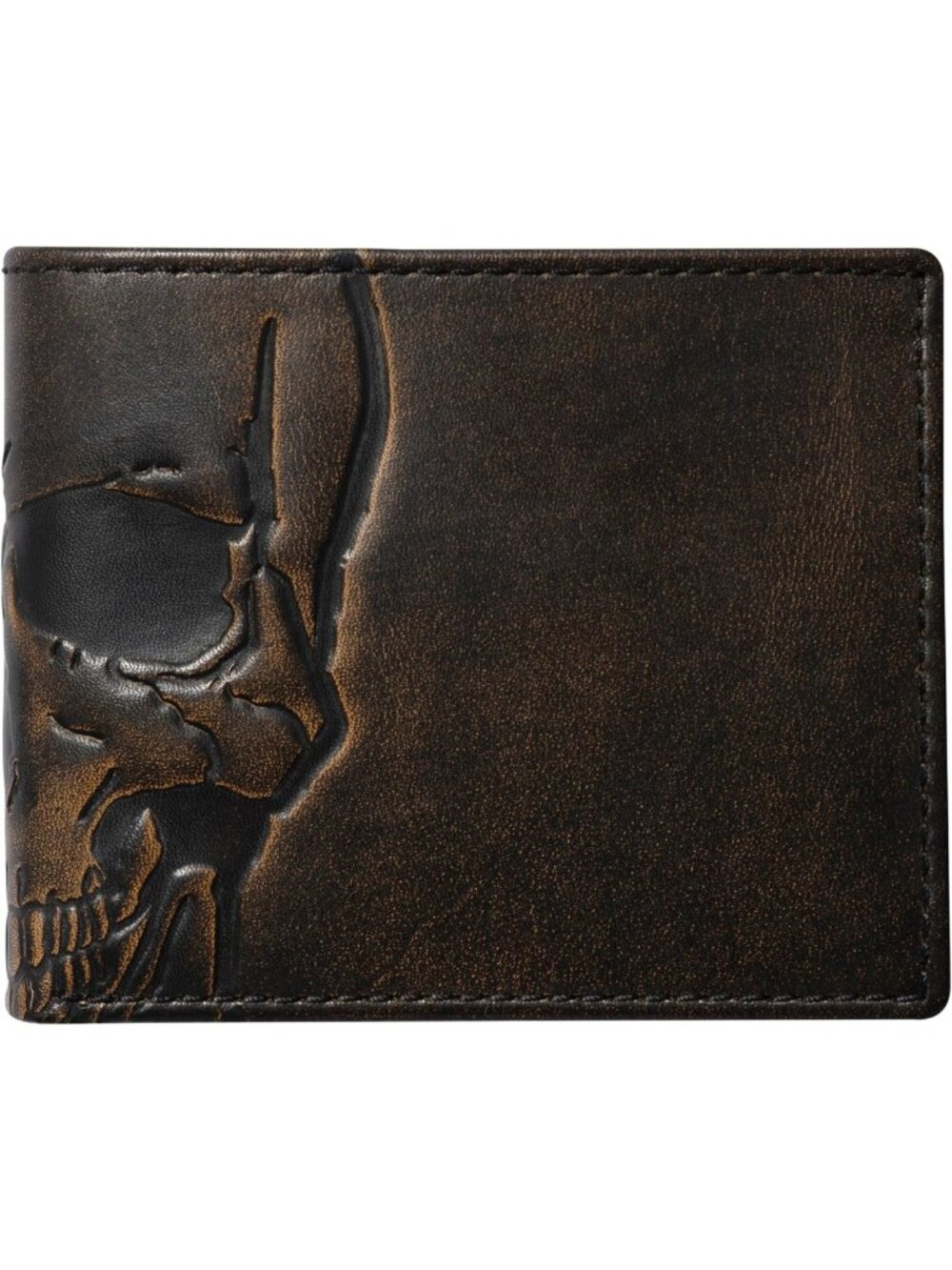 Skull Double ID Bifold Wallet for Men | 2 ID Windows, Stylish & Durable Design